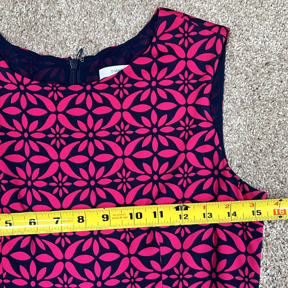 Diane von Furstenberg Pink Patterned Dress Size 0 - Picture 4 of 8